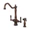 Pioneer Industries Two Handle Kitchen Faucet, Compression Hose, Single Hole, Bronze, Weight: 8.5 2AM401-ORB - alternate 1